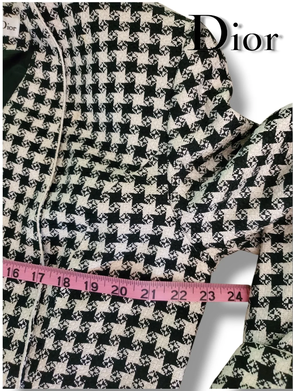 Dior Black & White Houndstooth Blazer